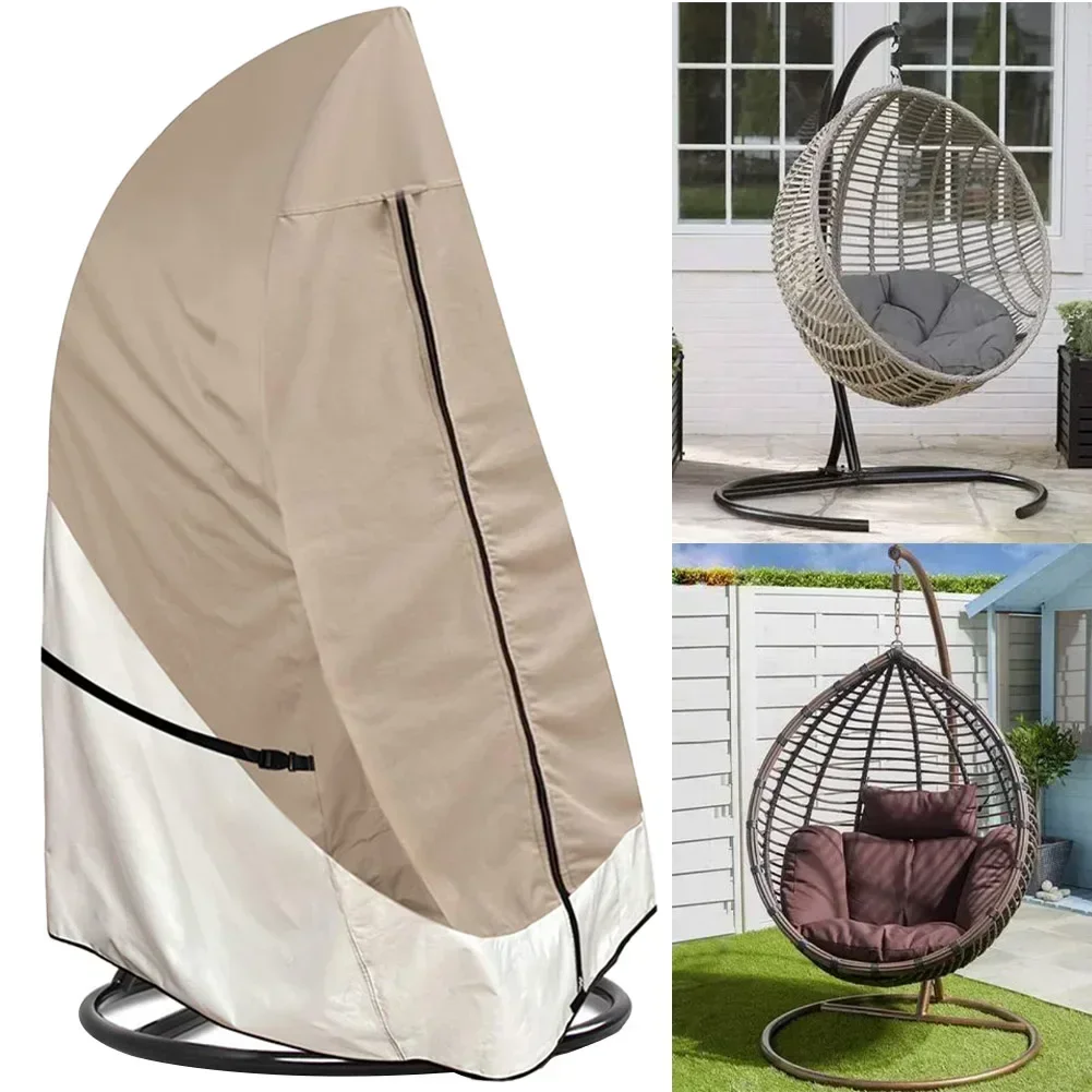 Hanging Egg Chair - 防水ガーデンエッグチェアカバー,420dオックスフォード生地,ライトタンとカーキ,屋外ハンギングロッキングチェア,ダストカバー