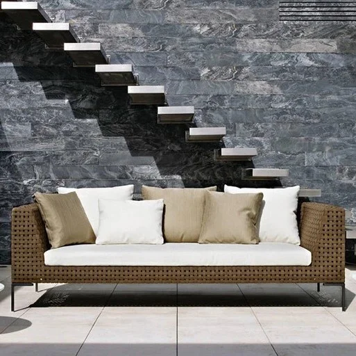 Outdoor Furniture Italy - # イタリア製屋外用家具 モダンラタン製ガーデンパティオバルコニーL字型ソファセット