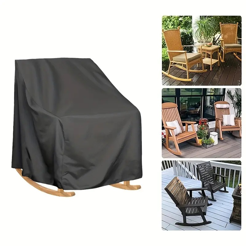Outdoor Furniture Fabric - 頑丈なオックスフォード生地の屋外ロッキングチェアカバー - 全天候型パティオ家具プロテクター、調節可能なドローストリングクロージャー付き