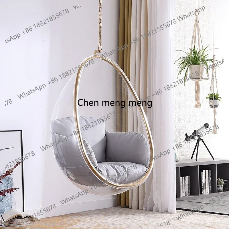 Hanging Egg Chair - 北欧パティオスイングハンモックバルコニーレジャー卵型チェア屋内および屋外スイングクリエイティブアクリル透明ハンギングバスケット