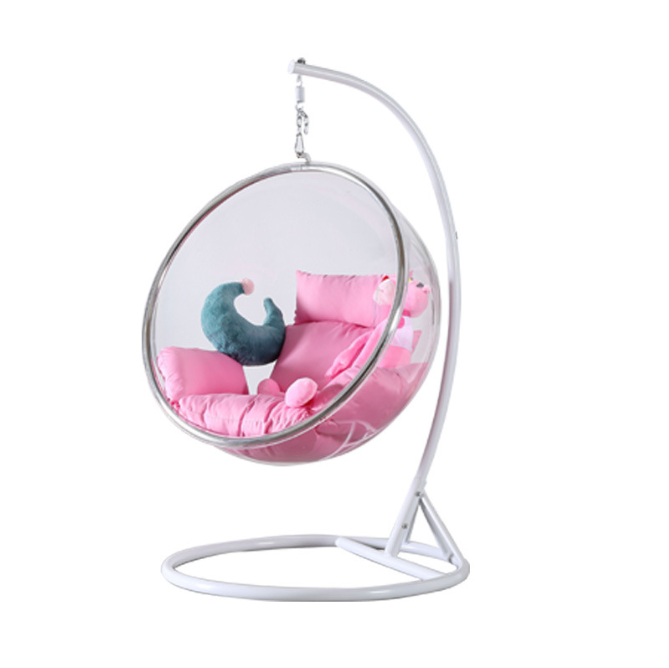 Hanging Egg Chair - ホットセール 吊り下げ式スイングエッグチェア 丸型透明回転バブルアクリルチェア リビングルーム用