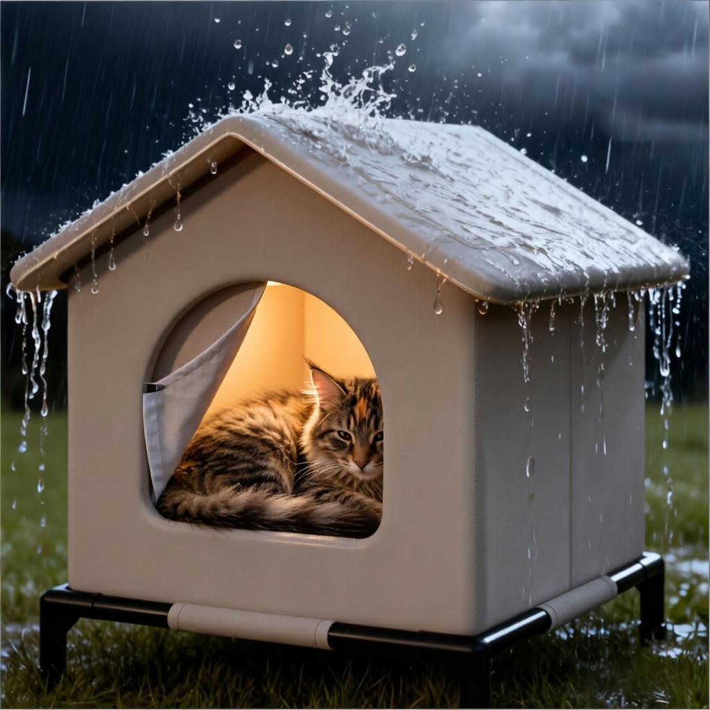 Outdoor Rug Waterproof - 迷子猫用ハウス マット付き 防水 夏用クールシェルター 折りたたみ式ペットケーブ ネスト型寝床
