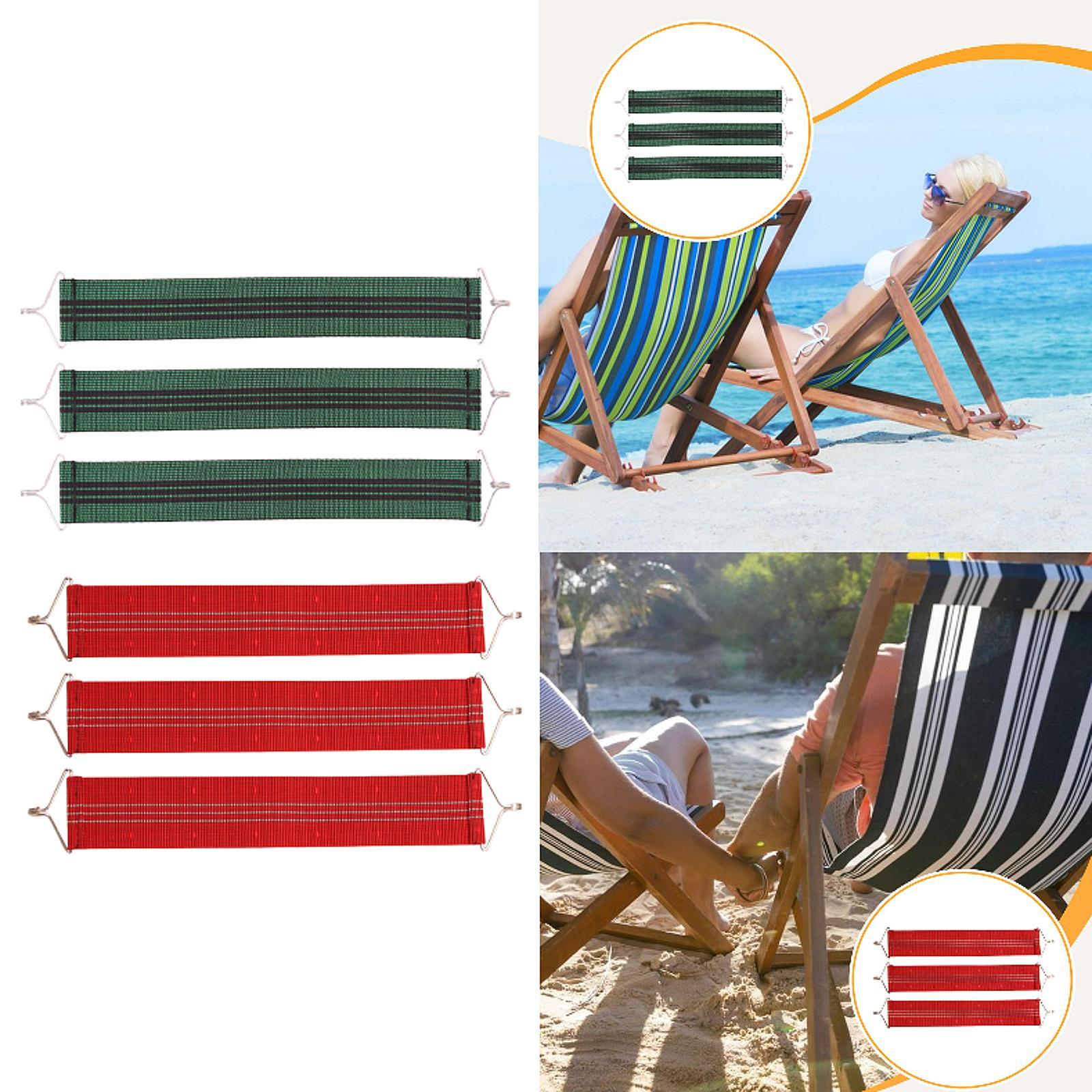 Outdoor Furniture Replacement Fabric - 3個パティオチェア交換用コードリクライニングチェア補強ストラップ、ラウンジャー、布張りビーチチェア、折りたたみ椅子、ハンモック用