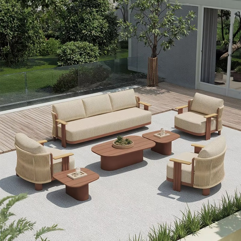Outdoor Furniture L Shape - ホリデーヴィラ屋外ソファセット高級アルミ製屋外家具モダンデザインソファガーデンパークホテル中庭家具