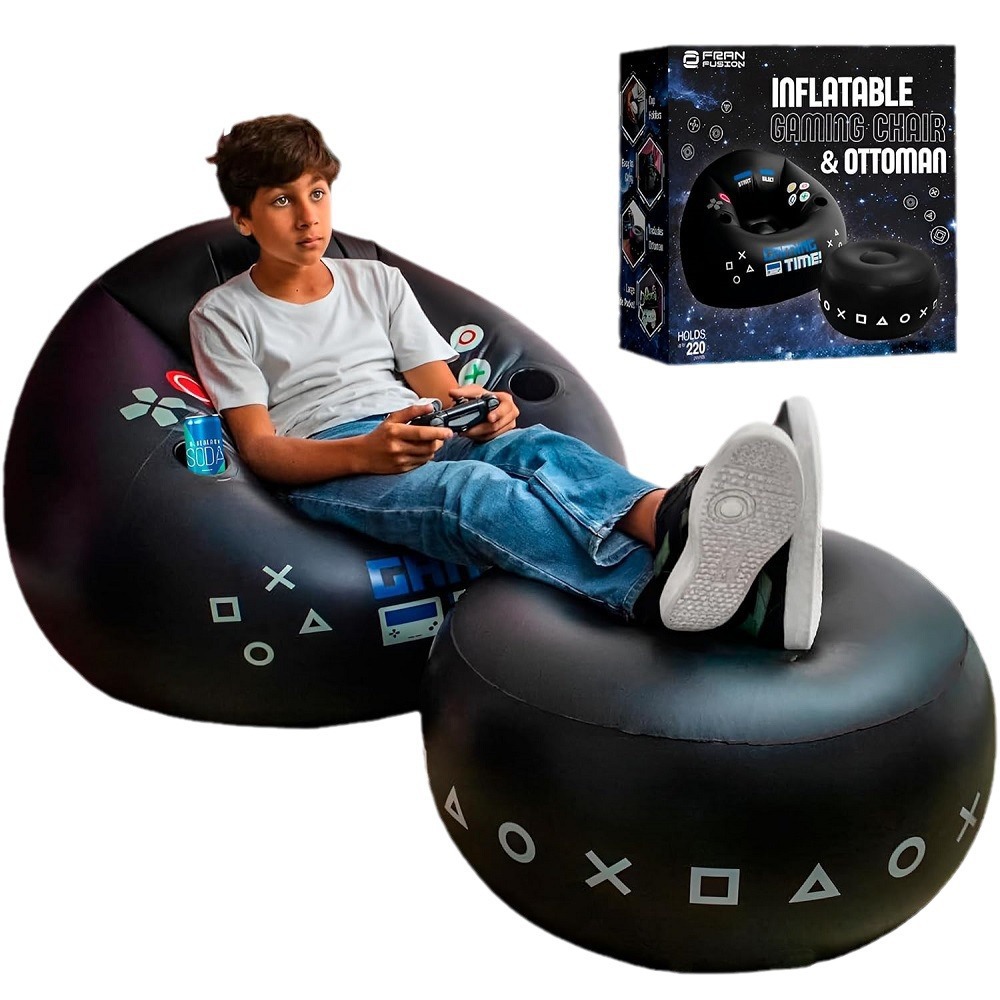 Outdoor Furniture Philippines - クリエイティブなeスポーツゲーミングチェア、カップホルダーとサイドポケット付き、インフレータブル家具、ブラックスタイルのゲーミングチェア、インフレータブルソファ