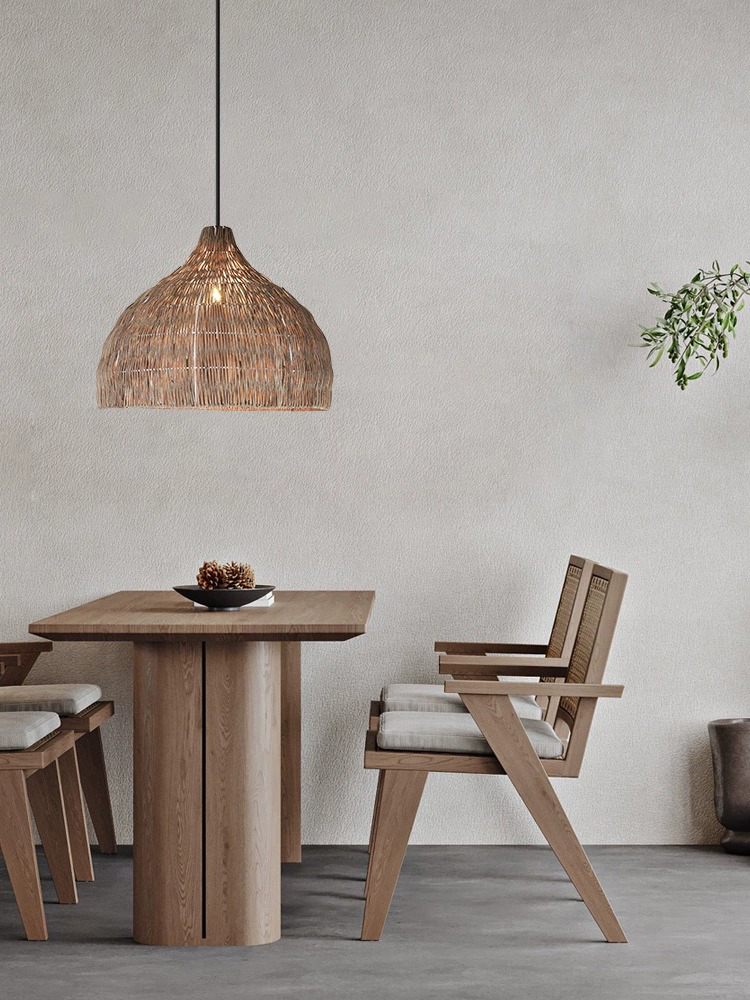 シンプルでクリエイティブな籐のペンダントライト,ダイニングテ - Outdoor Furniture Cafe のレビューと価格