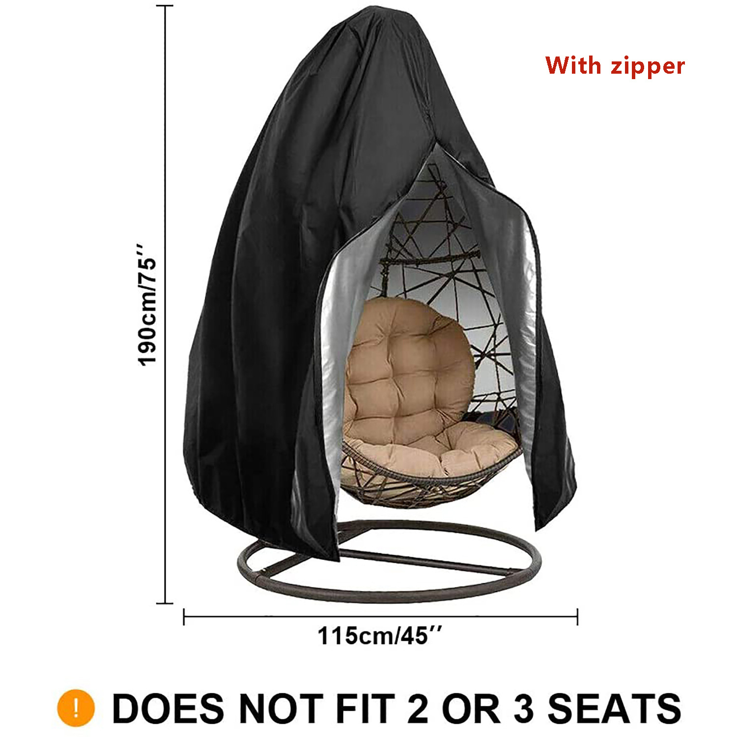 1 ピース中庭吊り下げエッグチェアカバー 210D オックス - Hanging Egg Chair のレビューと価格