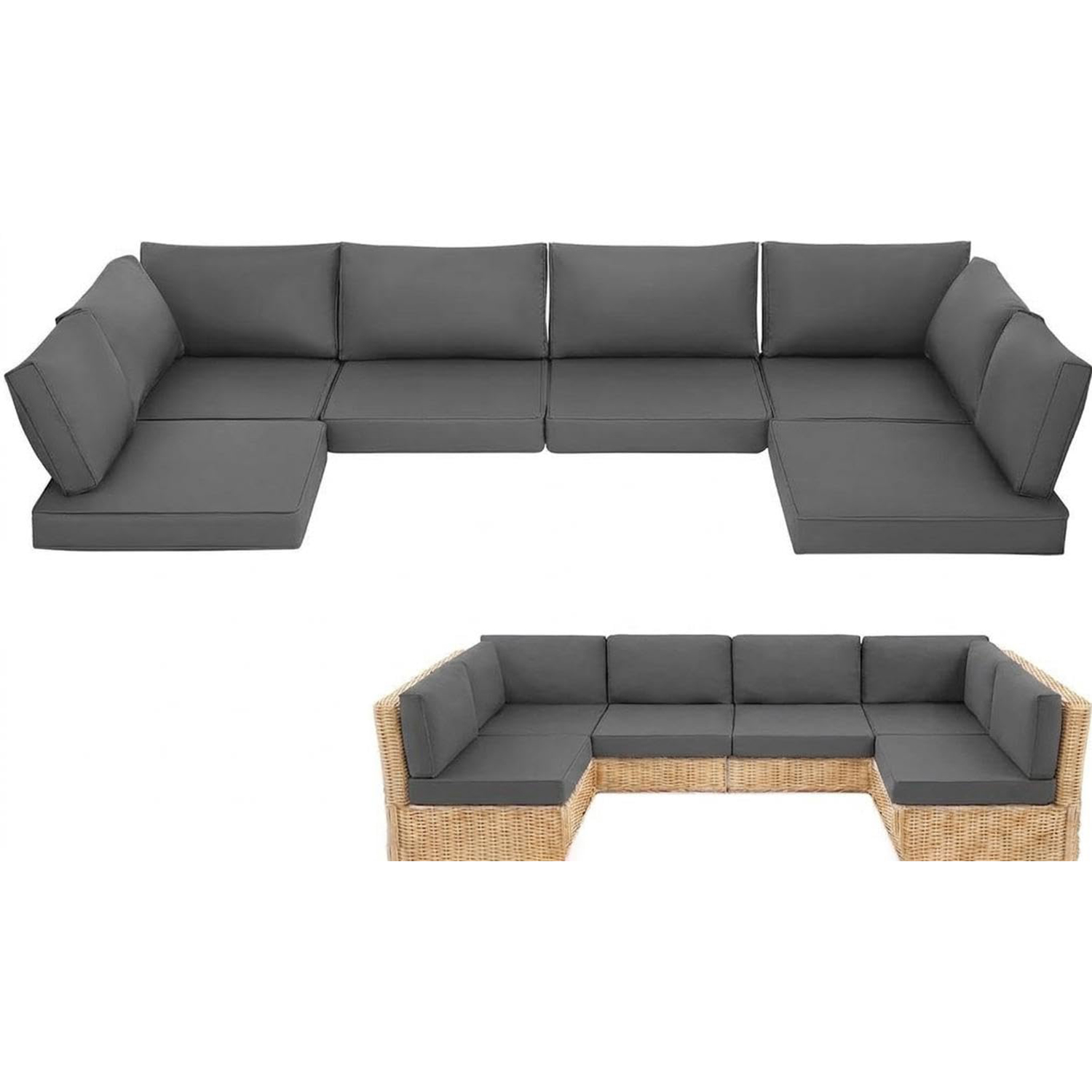14ピース屋外用交換クッション、パティオ家具6人掛け会話セッ - Outdoor Furniture Replacement Fabric のレビューと価格