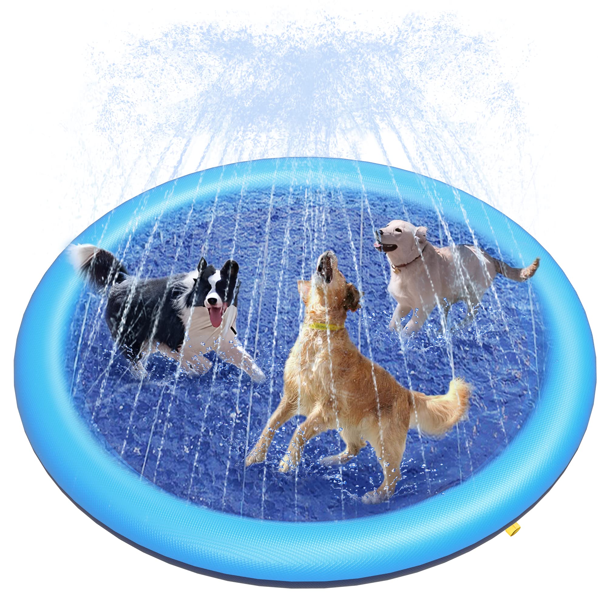 犬用スプラッシュパッド 厚型スプリンクラープールおもちゃ 滑 - Outdoor Rug Waterproof のレビューと価格