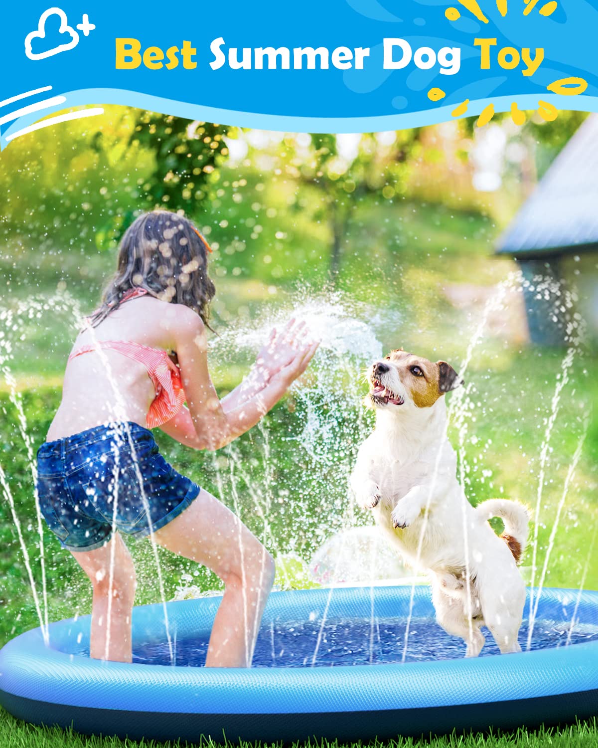 犬用スプラッシュパッド 厚型スプリンクラープールおもちゃ 滑 - Outdoor Rug Waterproof のレビューと価格