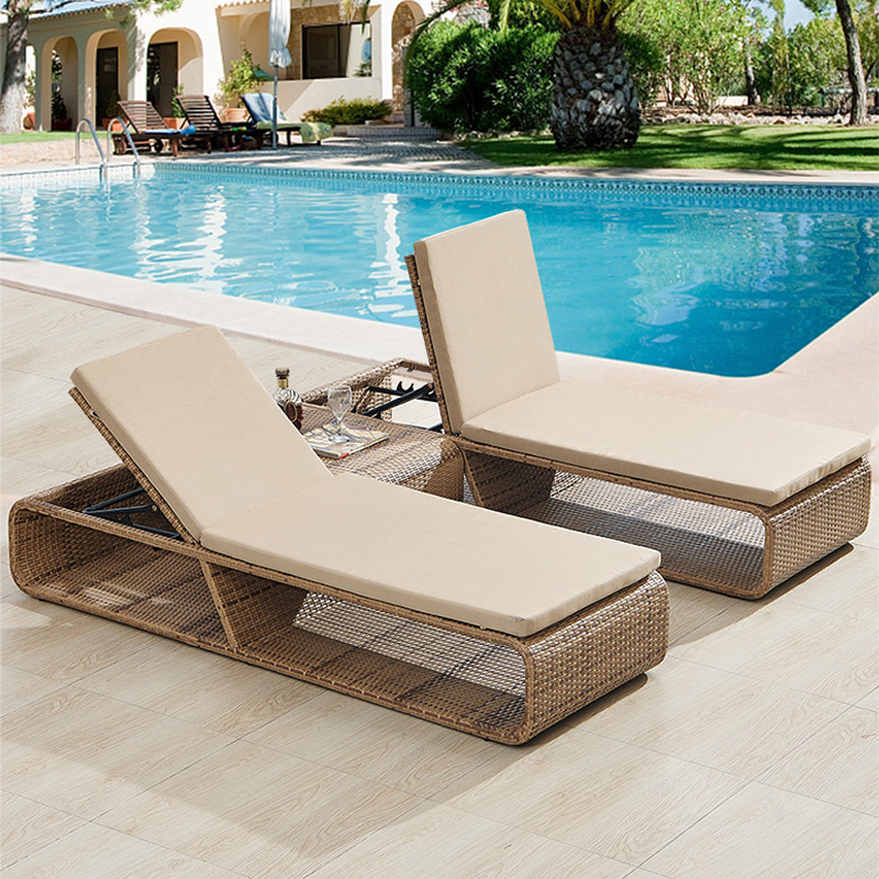 調節可能なトロピカルバリ家具ホテルプールラタン屋外ラウンジャ - Outdoor Furniture In Bali のレビューと価格