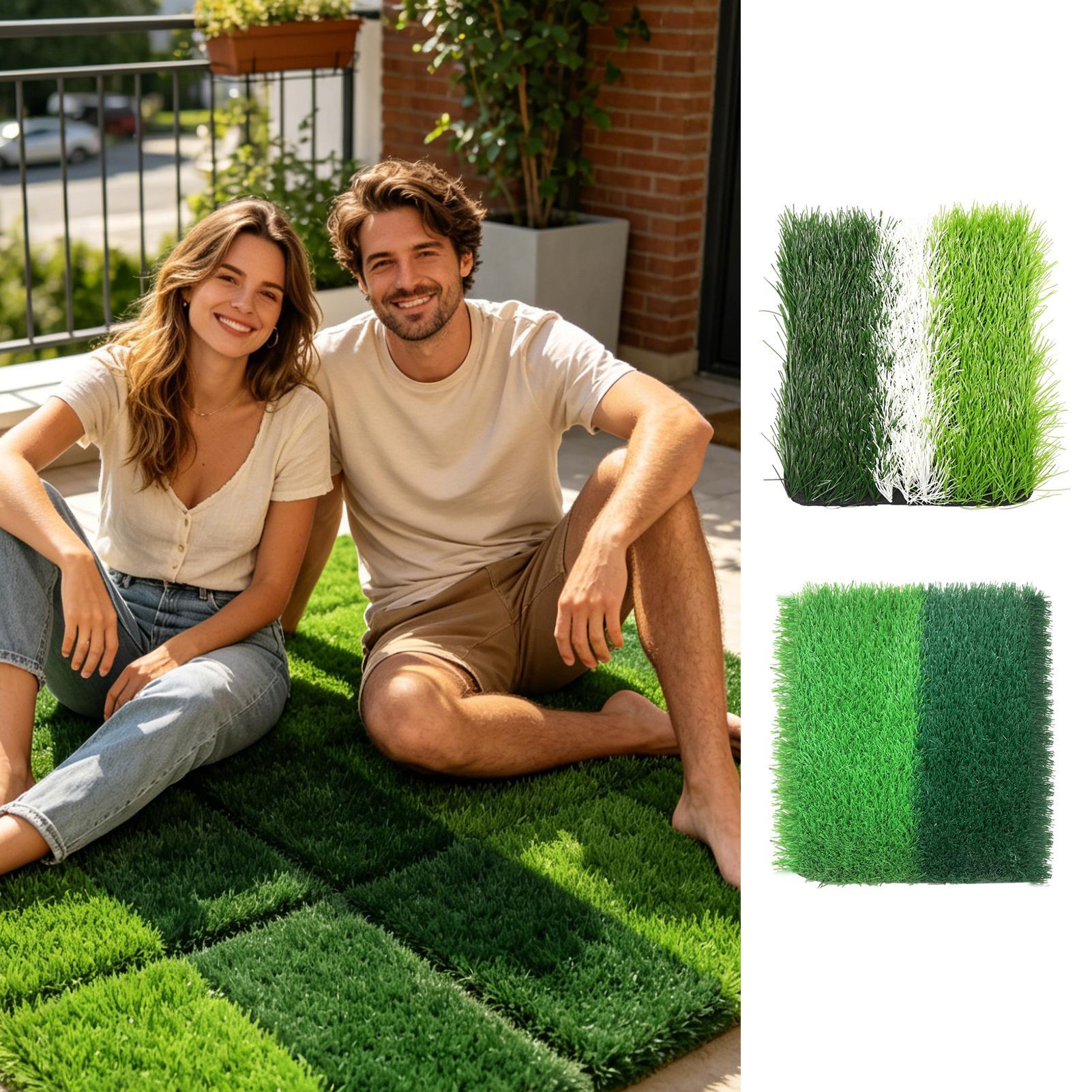 人工芝ラグ 15.7x15.7インチ ソフト防水装飾芝生カー - Outdoor Rug Waterproof のレビューと価格