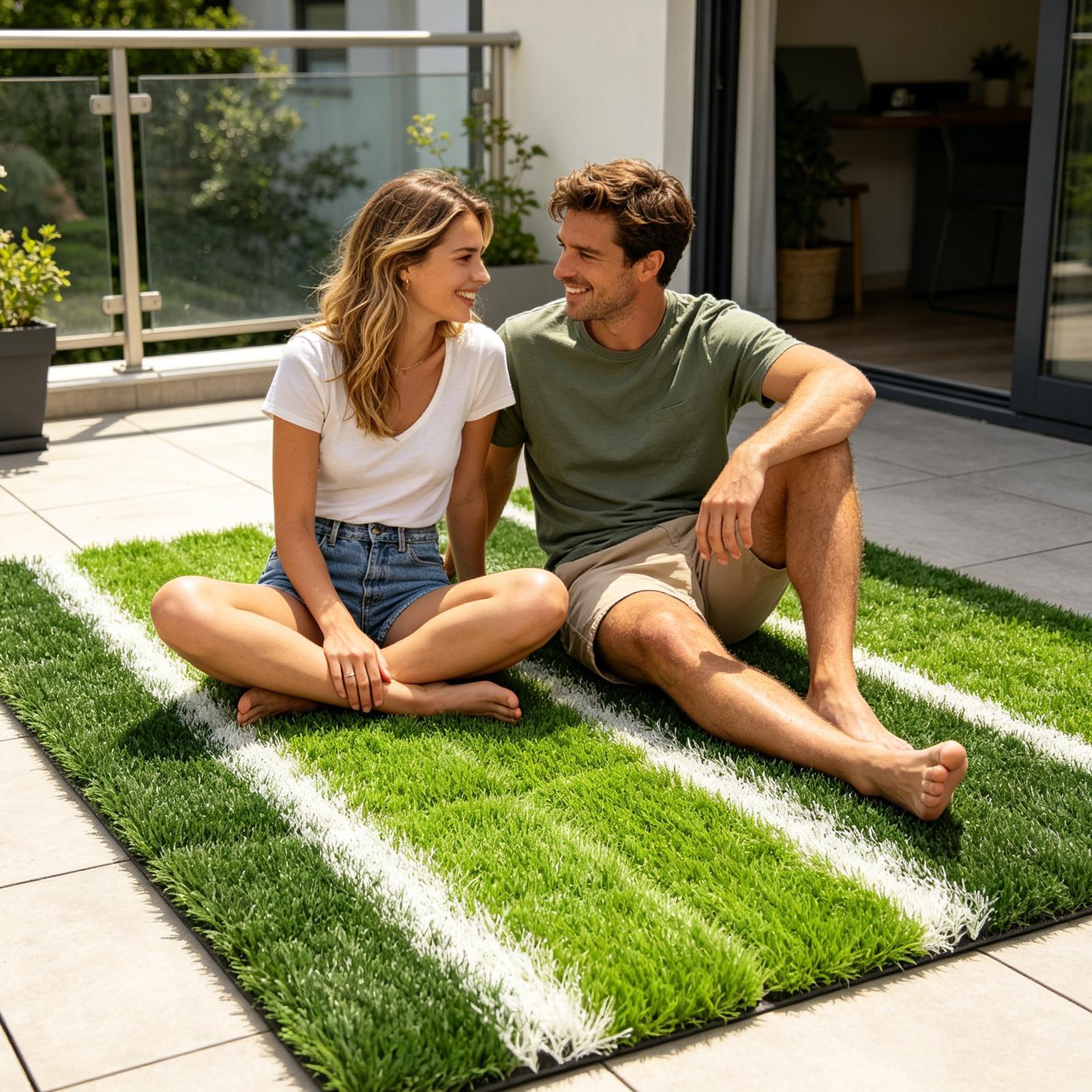 人工芝ラグ 15.7x15.7インチ ソフト防水装飾芝生カー - Outdoor Rug Waterproof のレビューと価格