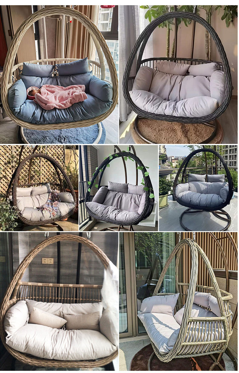パティオスイング2人掛けウィッカーハンギングチェアハンギング - Hanging Egg Chair のレビューと価格