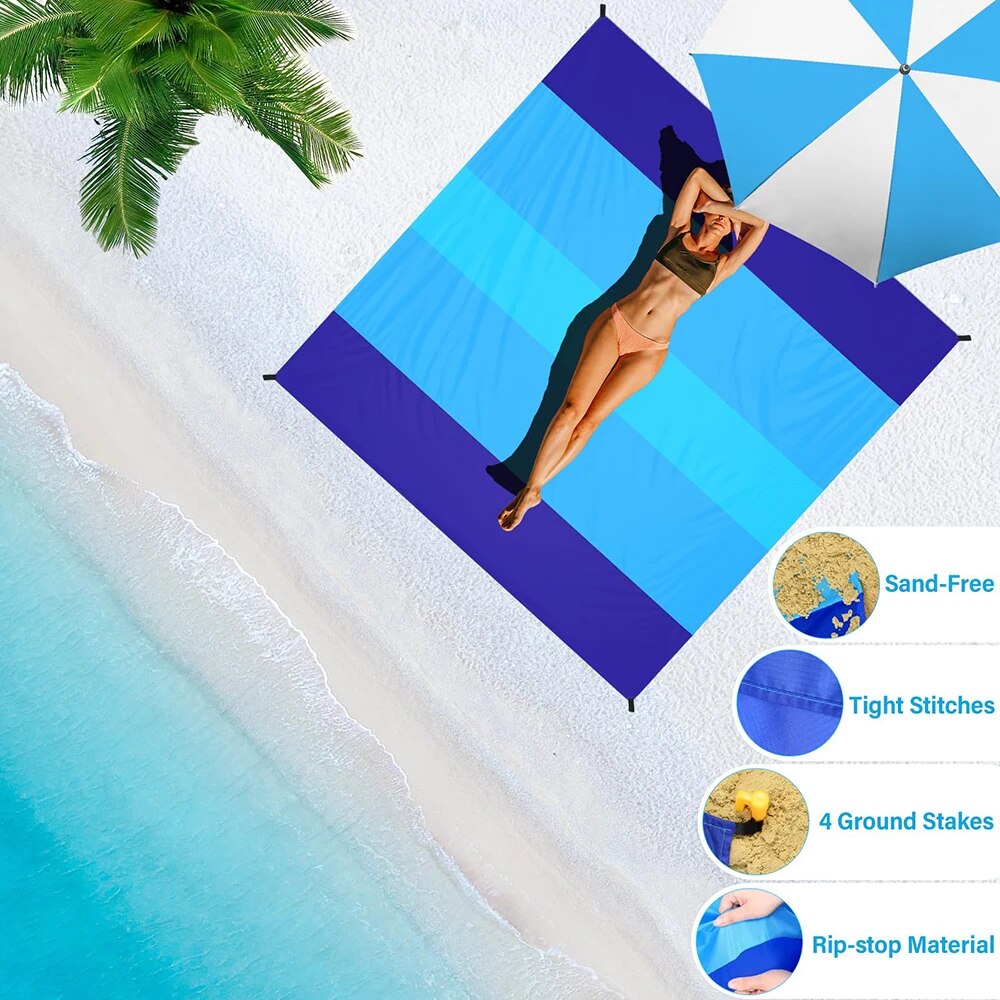 防水・防砂の大きなビーチブランケット,大人用,ピクニックマッ - Outdoor Furniture Replacement Fabric のレビューと価格