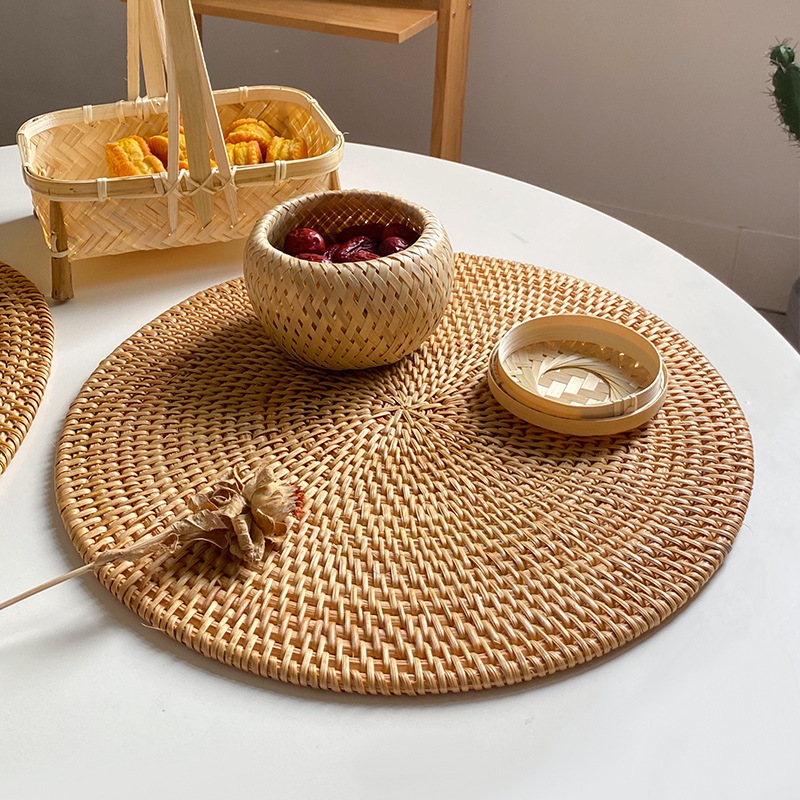 「ベトナム籐コースターセット耐熱カップティーポットマットキッ - Outdoor Furniture Cafe のレビューと価格