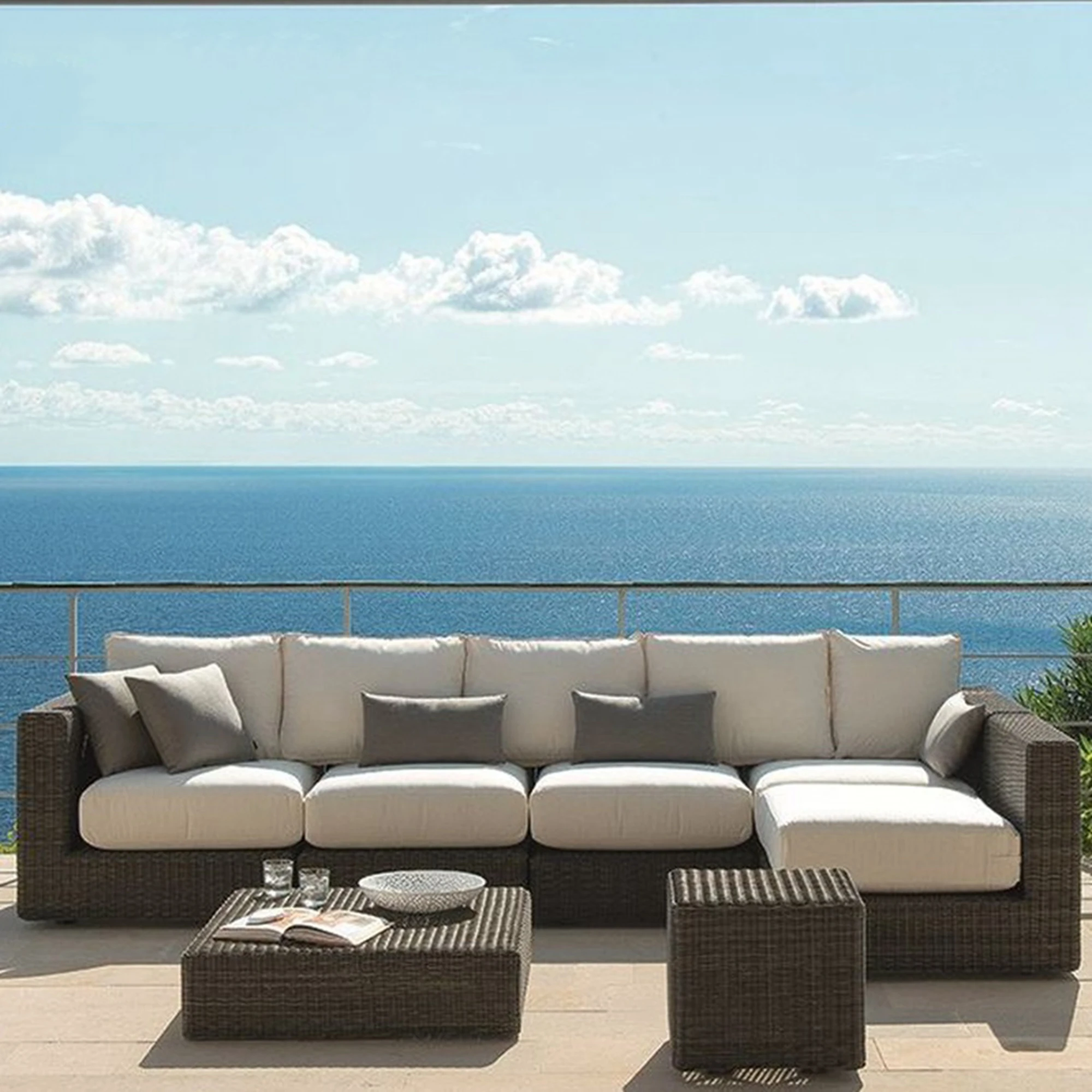 全天候型バリビーチバルコニープラスチックラタンパティオガーデ - Outdoor Furniture In Bali のレビューと価格