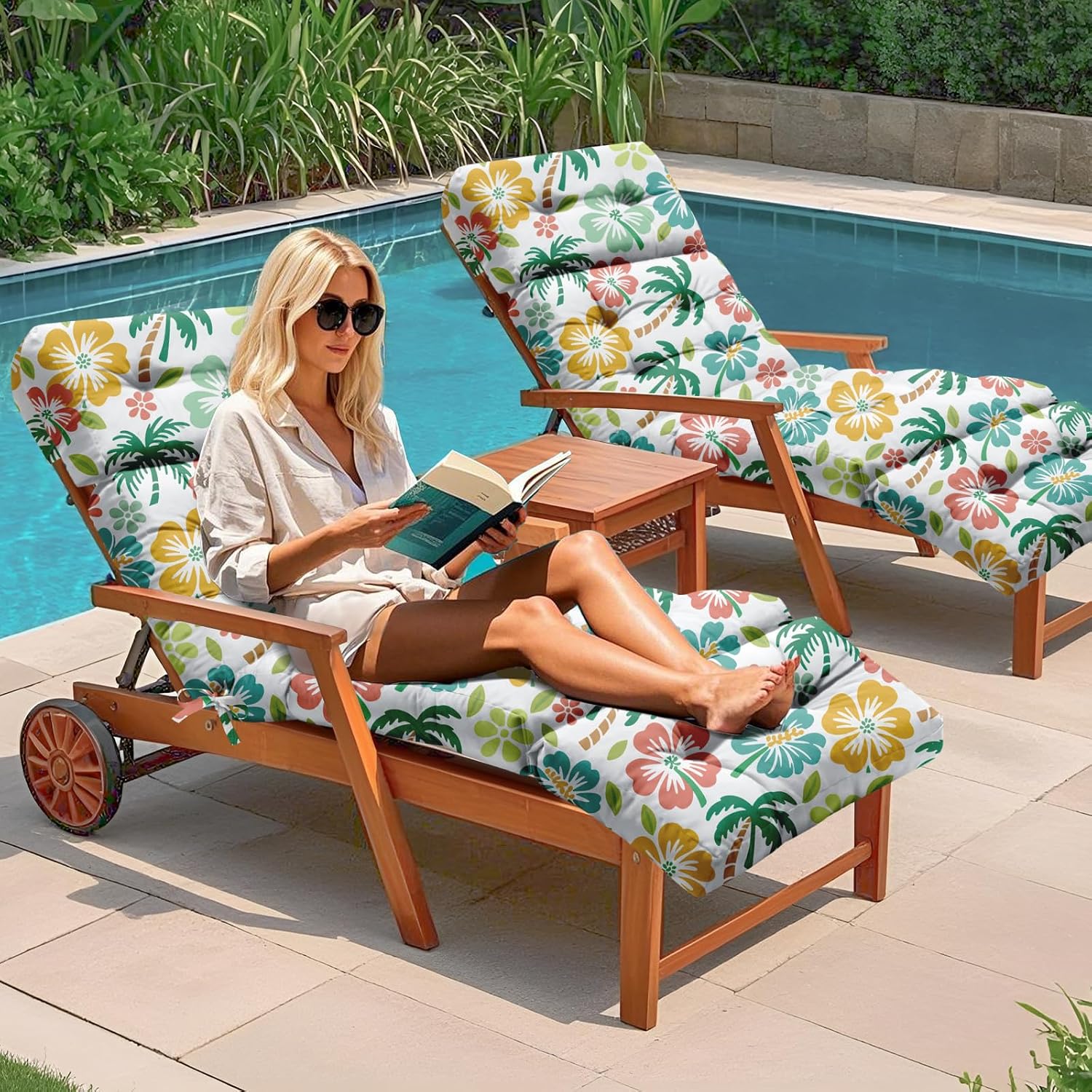 屋外用ラウンジチェアクッション 2個セット 防水 75.1x - Outdoor Furniture Replacement Fabric のレビューと価格