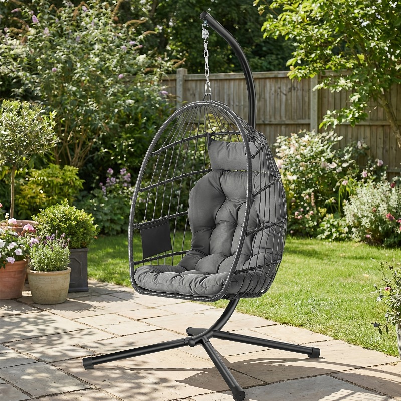 スタンド付きハンギングエッグチェア – 折りたたみ式取り外し - Hanging Egg Chair のレビューと価格
