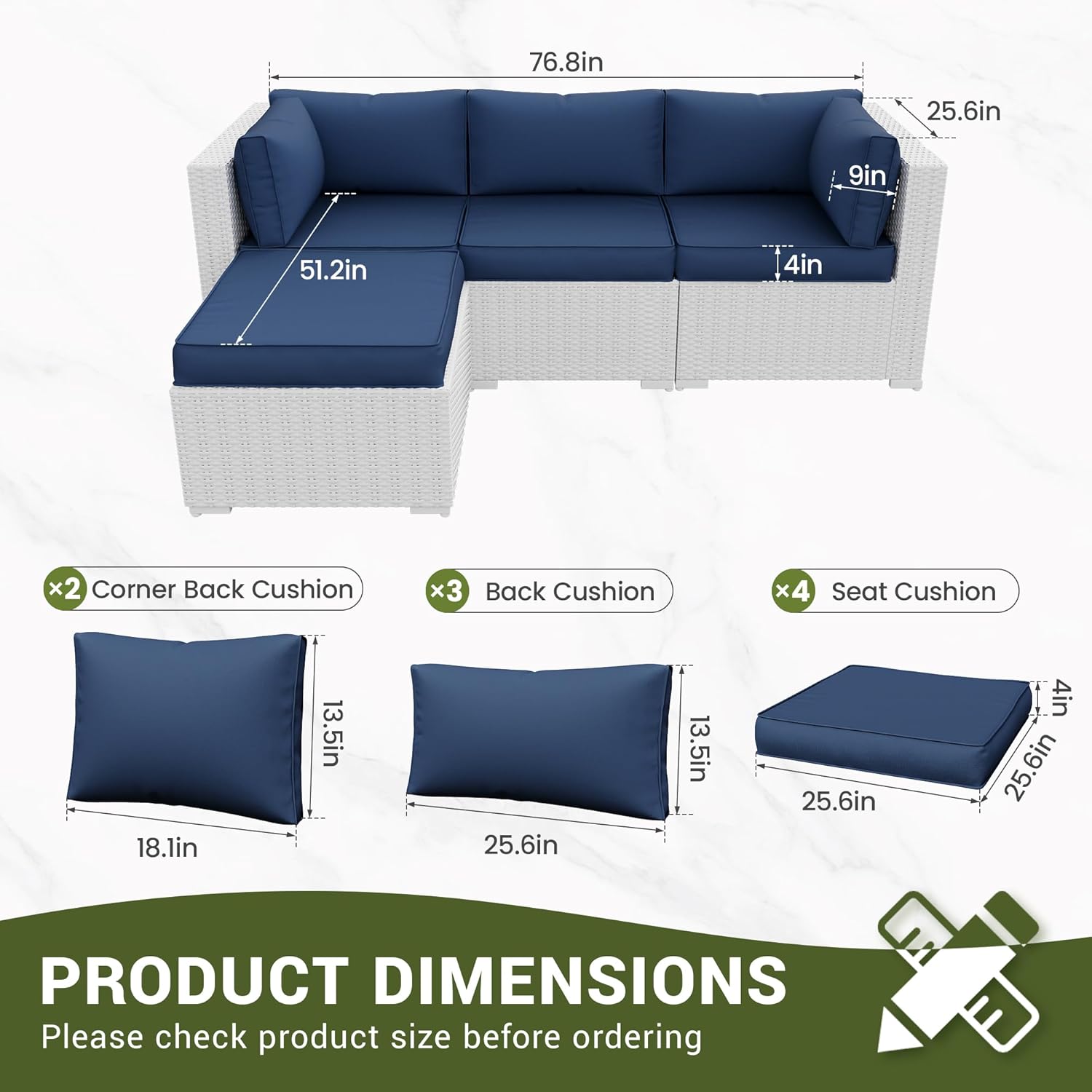 屋外パティオ用セクショナル家具交換用クッション、防水、色褪せ - Outdoor Furniture Replacement Fabric のレビューと価格