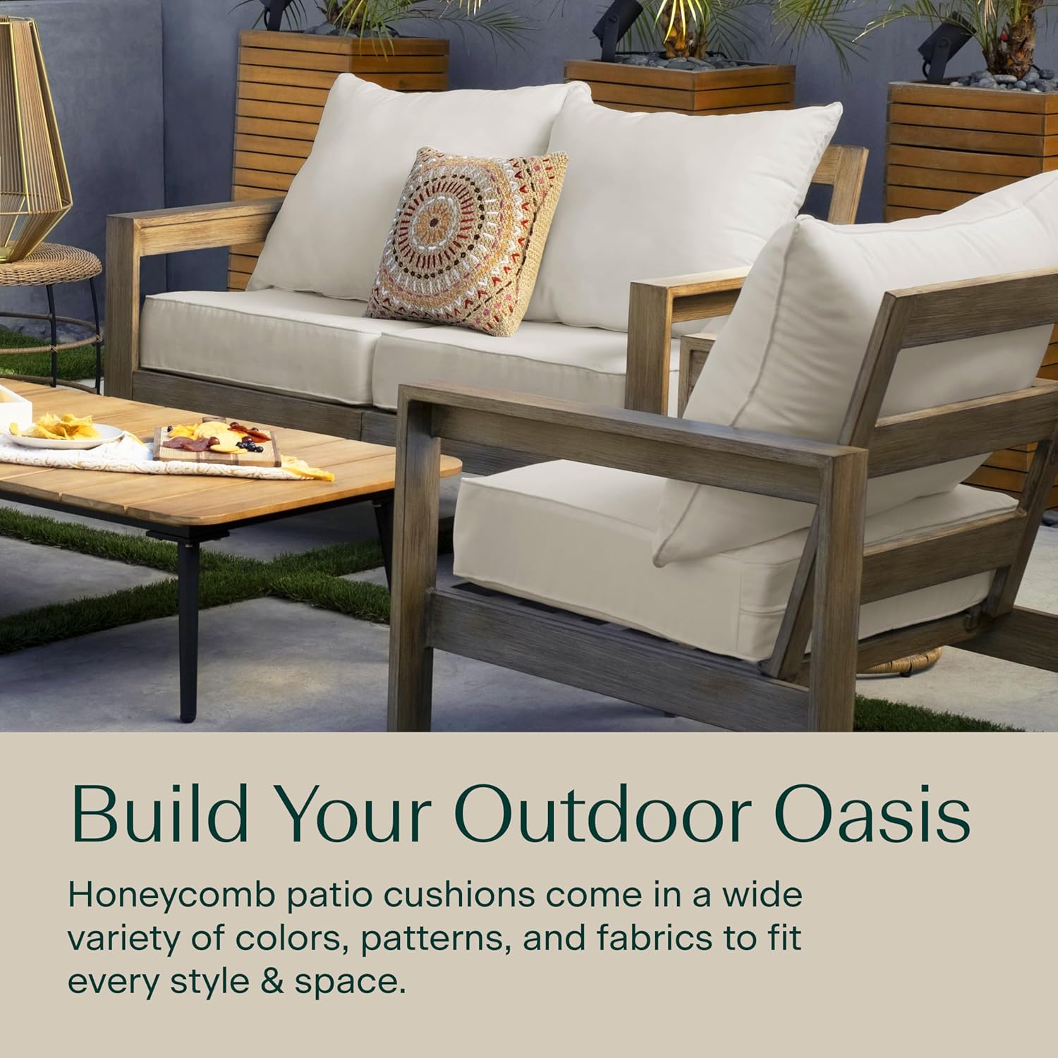 屋外パティオ家具、ソリッドボーンカラー、テクスチャード加工の - Outdoor Furniture Fabric のレビューと価格