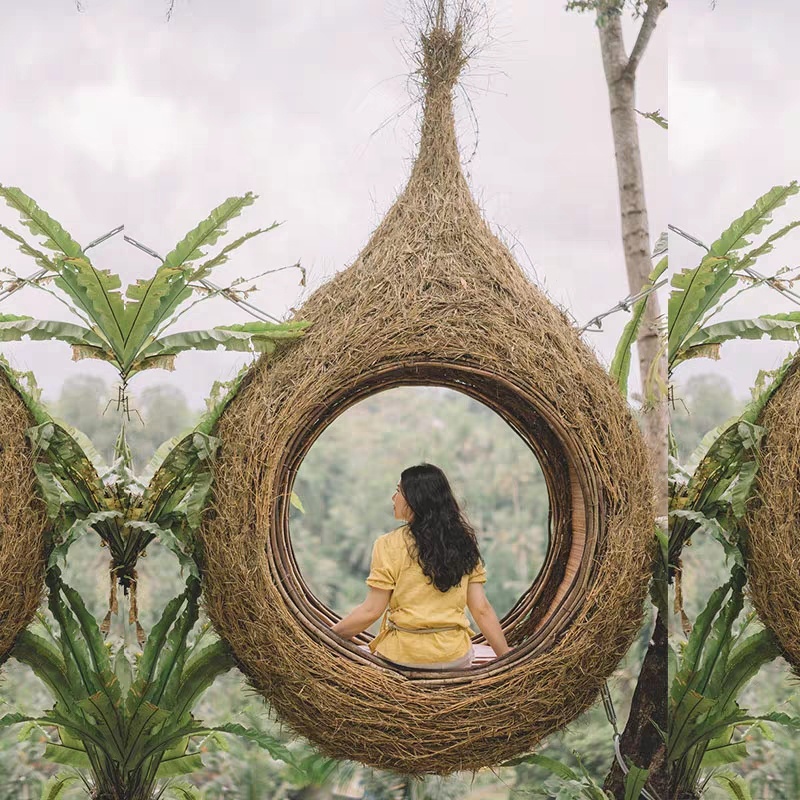 バリ風バードネストスイング、おもしろくておしゃれな屋外ラタン - Outdoor Furniture In Bali のレビューと価格