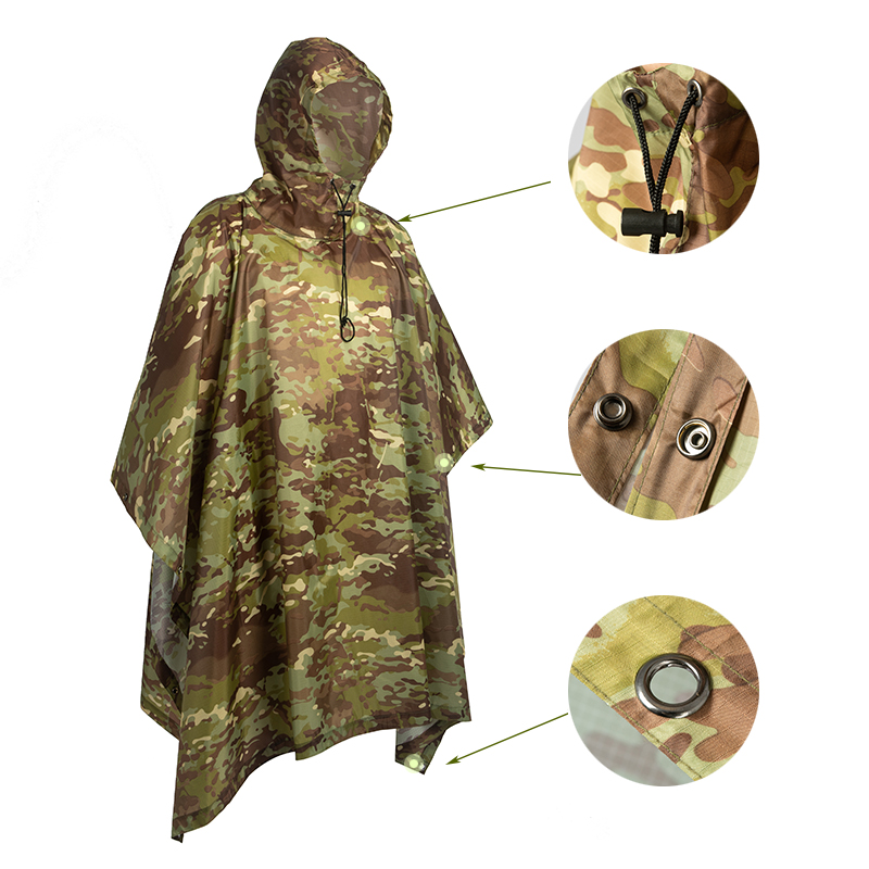 3 IN 1 多機能屋外迷彩戦術防水レインコート日よけ雨から - Outdoor Rug Waterproof のレビューと価格