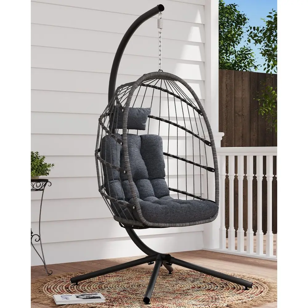 屋外＆屋内用ハンギングエッグスイングチェア（クッション付き） - Hanging Egg Chair のレビューと価格
