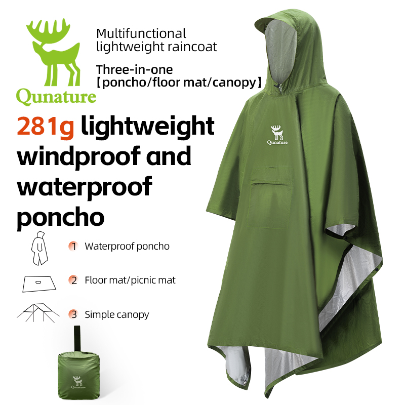Qunature 3-in-1 防水レインコート多機能スカイ - Outdoor Rug Waterproof のレビューと価格