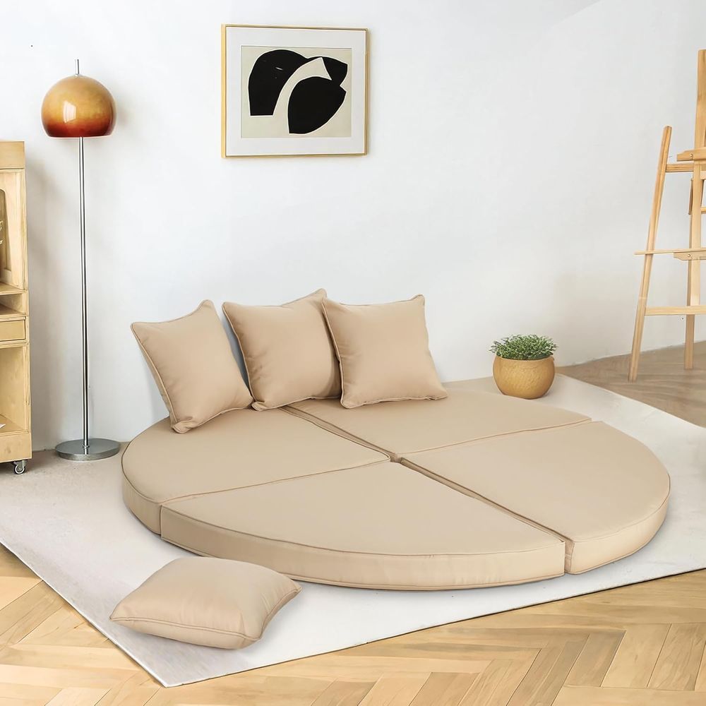 66インチ屋外パティオベッドラウンドデイベッド交換用クッショ - Outdoor Furniture Replacement Fabric のレビューと価格