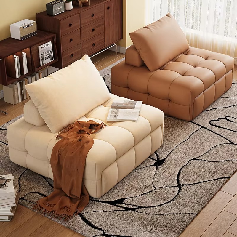 クリームパフスタイルの布製ソファ多機能シングルエクストラロン - Outdoor Furniture Fabric のレビューと価格
