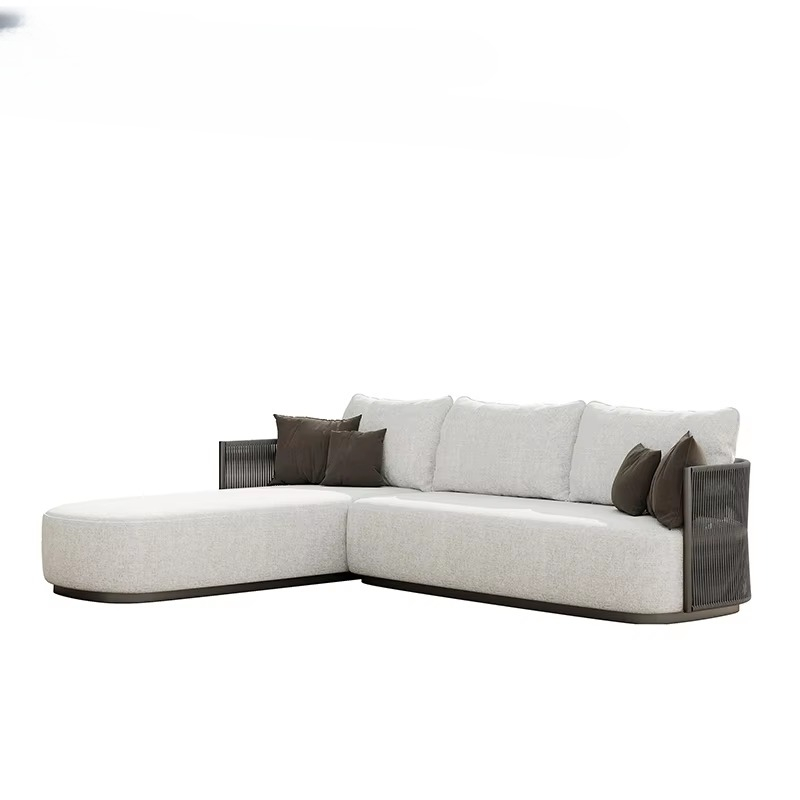 パティオセット ガーデン プール ロープ モダン ソファ 高 - Outdoor Furniture L Shape のレビューと価格
