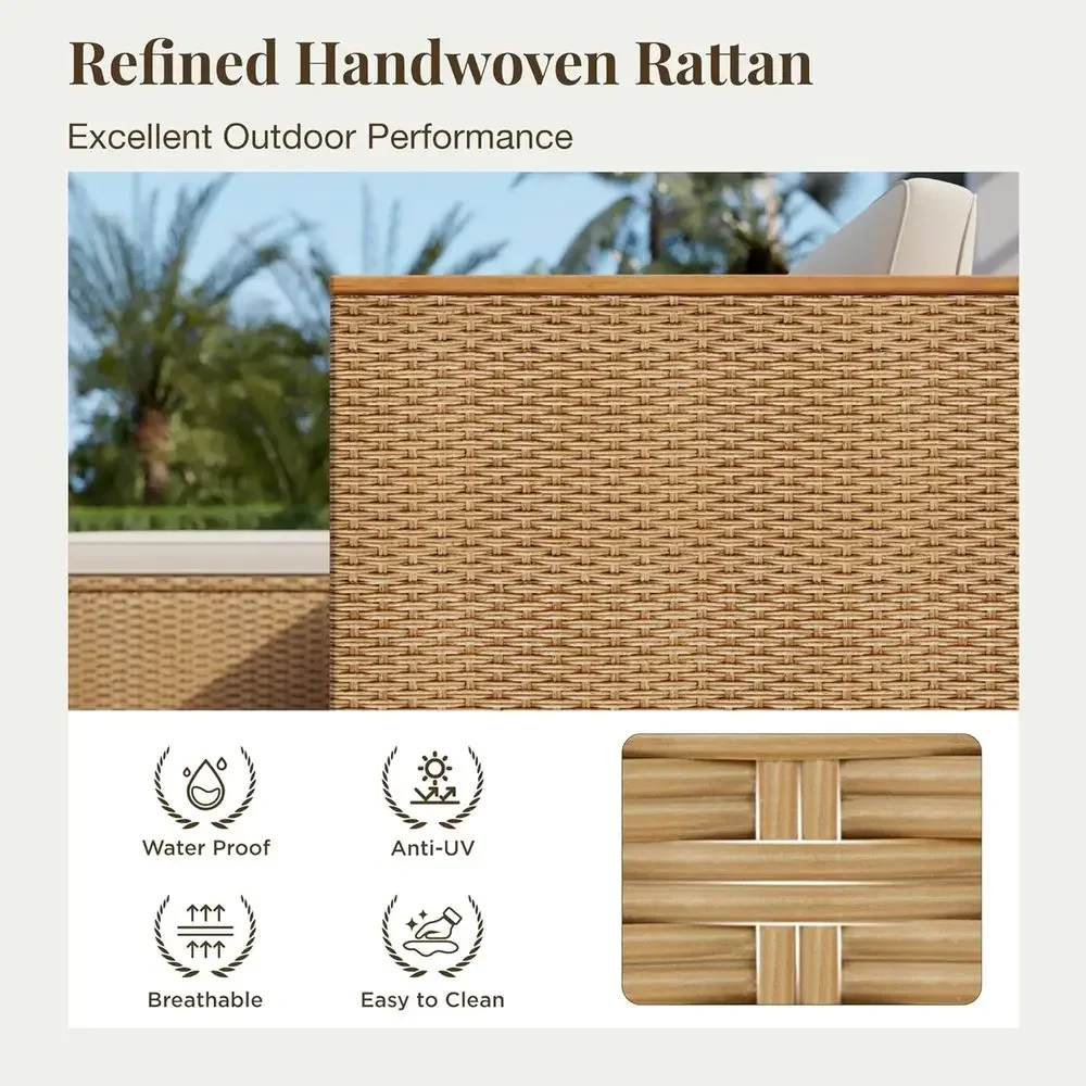 3ピース屋外パティオ家具セット：デッキ、ポーチ、庭用のアカシ - Outdoor Furniture L Shape のレビューと価格