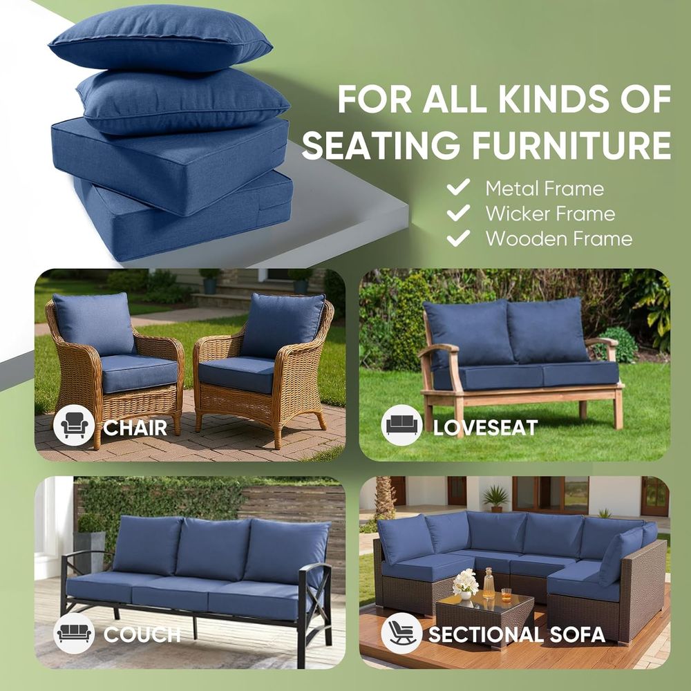 屋外用家具クッション、厚さ6インチのシートクッション、防水2 - Outdoor Furniture Fabric のレビューと価格